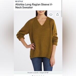 RD Style Olive V-Neck Sweater